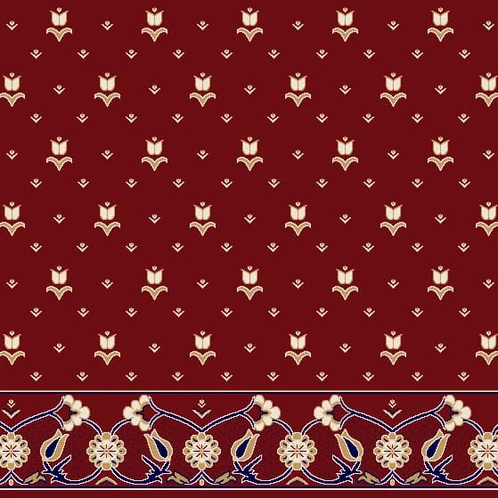 Saflı cami halısı S101 desen Bordo renk